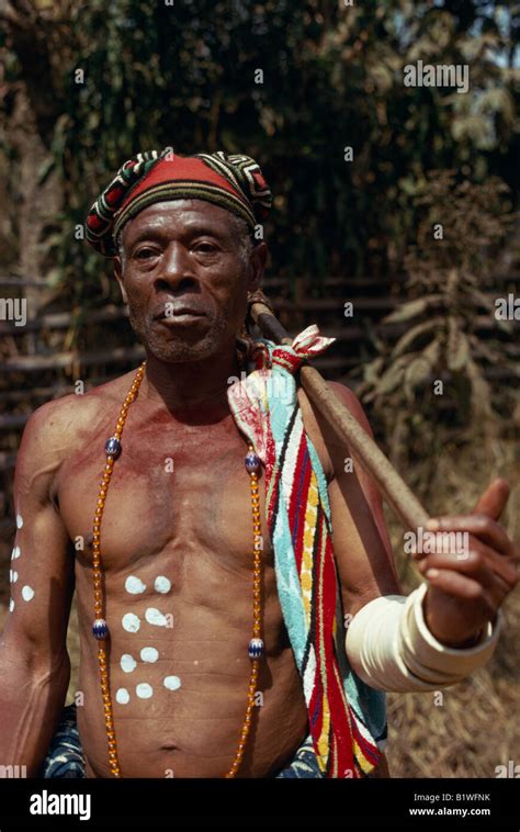 CAMEROON West Africa People Portrait of Bamileke witch doctor Stock Photo - Alamy