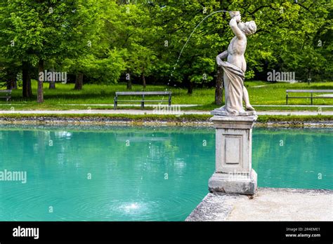 Water spouting sculptures in the park of Hellbrunn Palace in Salzburg ...