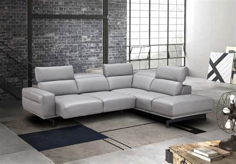 Adjustable Advanced Italian Top Grain Leather Sectional Sofa Houston Texas J&M-Davenport-Grey ...