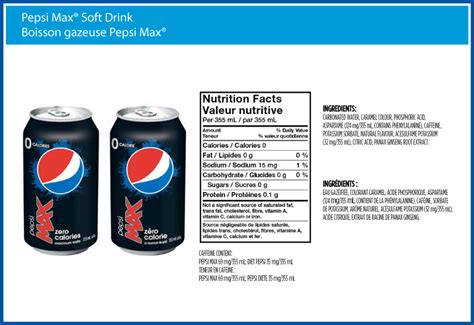 Pepsi Max Nutrition Facts Label - Nutrition Ftempo