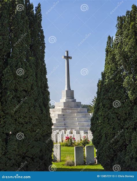 The Cross of Sacrifice at Tyne Cot Cemetery Editorial Stock Photo ...