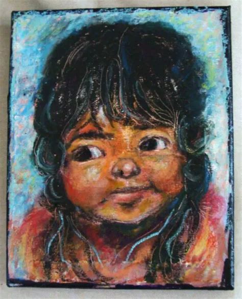 ORIGINAL PORTRAIT PAINTING on canvas oil pastels signed 8x10 Tarrantts £19.57 - PicClick UK