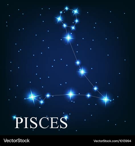 The pisces zodiac sign of the beautiful bright Vector Image