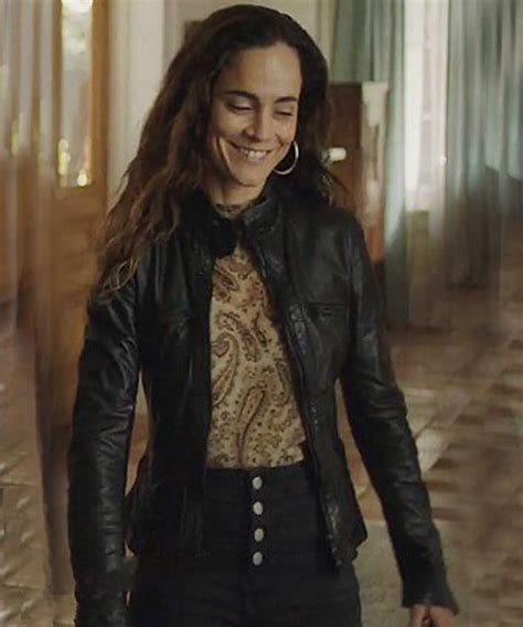 Teresa Mendoza Black Leather Jacket | Queen of the South Alice Braga Jacket