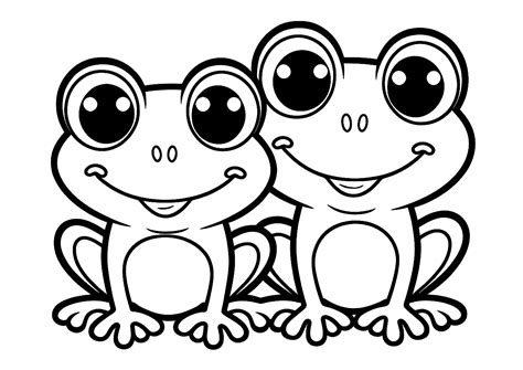 Two pretty frogs - Frog Coloring Pages for Kids - Page page/2/