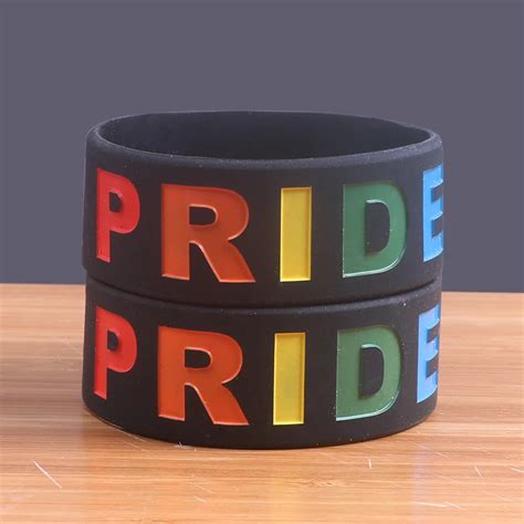 Proud of Gay Wristbands Colour Rainbow Gay Pride Silicone Wristband ...