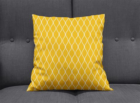 Yellow patterned decorative pillow for the Womb chairs, x2. Yellow Throw Pillows, Yellow ...