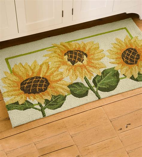 Sunflowers Indoor/Outdoor Accent Rug | Accent Rugs | Sunflower kitchen decor, Sunflower kitchen ...