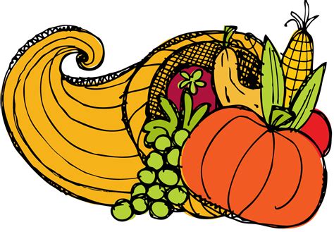 Thanksgiving Cornucopia Drawing | Free download on ClipArtMag