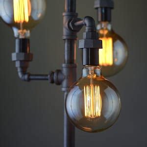 Edison Bulb Floor Lamp Industrial Furniture Standing Light Filament Bulb Bare Bulb Floor Light ...