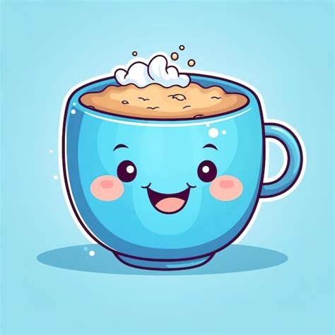 Premium AI Image | cute coffee cup in a doodle style