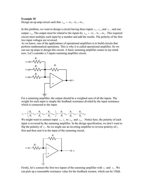 Example 18 Design an op amp circuit such that