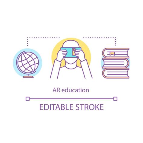 AR education concept icon. Augmented reality in schooling. Education ...