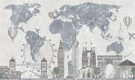 World Map Wallpaper Modern Wall Mural Home Decor For Living Room ...