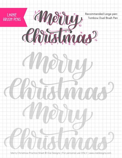 Merry christmas calligraphy tutorial free practice sheet – Artofit