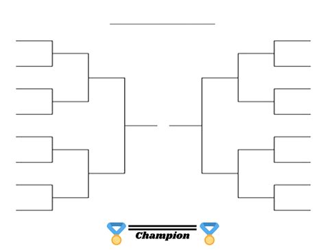 16 Team Tournament Bracket, Sports Bracket, Printable Sports Brackets ...