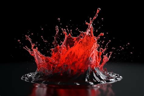 Premium AI Image | Red water splash abstract isolated background