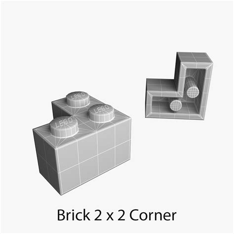 Lego Bricks 2x2 3D model | CGTrader