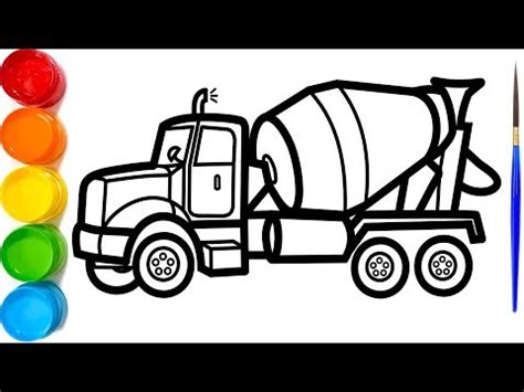 Cement Truck Drawing at PaintingValley.com | Explore collection of Cement Truck Drawing