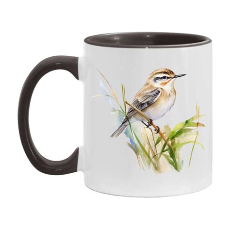 Bird Watching Mug, Sedge Warbler Song Bird Mug, 11oz or 15oz White Ceramic Coffee Mug Gift for ...