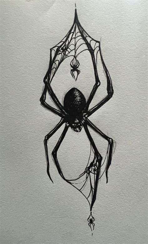 Day 2: Spiders- Ink drawing and Tattoo design! : r/Inktober