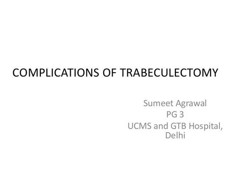 Complications of trabeculectomy