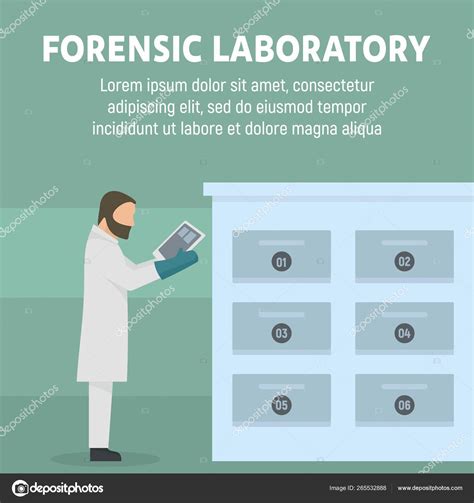 Forensic laboratory stand concept background, flat style Stock ...