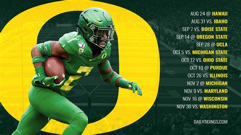 Oregon Ducks Football Schedule - Printable Schedule & Wallpapers ...