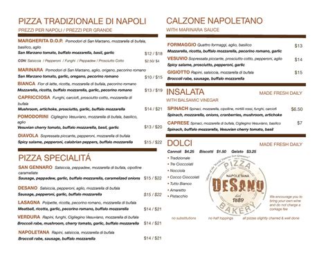 DeSano Pizza Menu, Menu for DeSano Pizza, Hollywood, Los Angeles ...