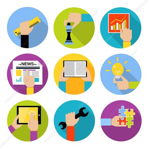 Business icons, illustration - Stock Image - F019/8417 - Science Photo ...