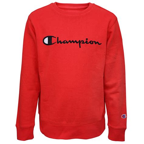 Champion Boys Embroidered Signature Fleece Crewneck Sweatshirt, Sizes 8-20 - Walmart.com