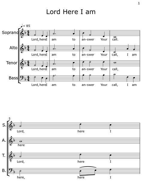 Lord Here I am - Sheet music for Choir Tenor