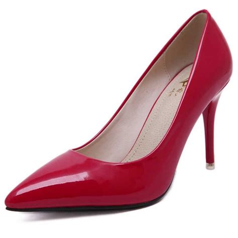 Sexy Hot Red Pointed Toe Heels Cap Toe Prom Stiletto Heels Women's ...