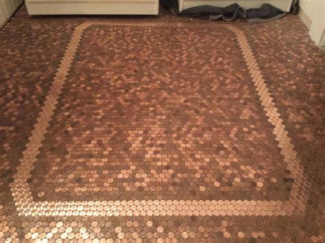 He Made An Awesome Penny Floor Out Of Old Pennies. You can Too.