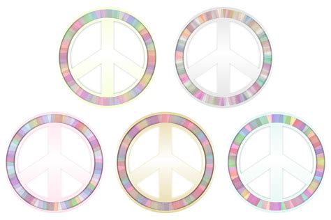 Clipart - Peace Symbol - Pastels