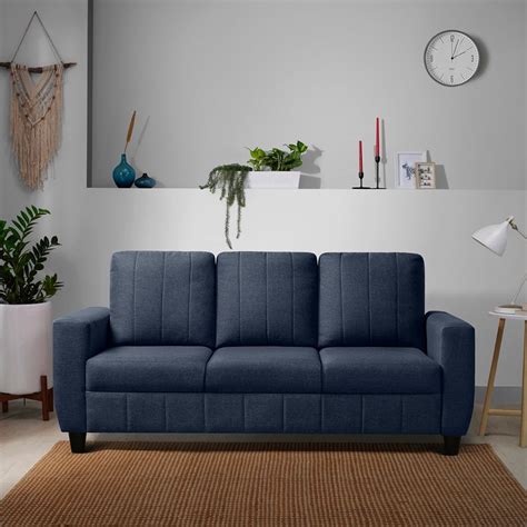 Buy Sofa Bae - 3 Seater Blue Color Sofa Online In India | Sleepyhead