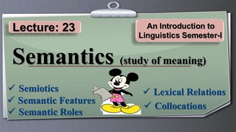 Semantics | What is Semantics? | Lecture: 23 (Linguistics-I) - YouTube