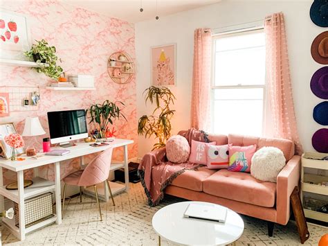 Pink and Gold Home Office Tour - Stephanie Hope