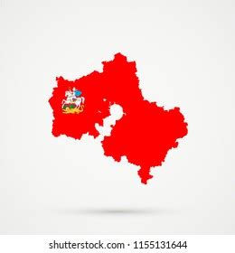 Moscow Oblast Map Moscow Oblast Flag Stock Vector (Royalty Free) 1155131644 | Shutterstock