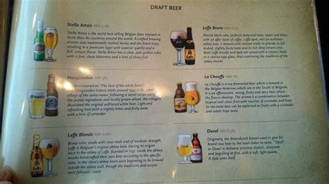 Belgian Beer Cafe Menu, Menu for Belgian Beer Cafe, Airport: Newark, Airport: Newark ...