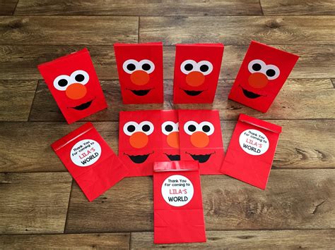 Personalized Sesame Street Birthday Party Favor Bags Elmo | Etsy