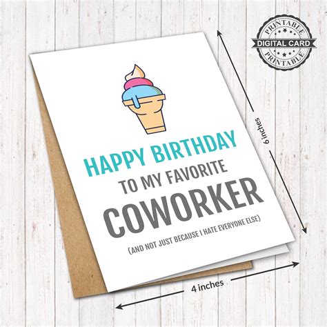 Funny Coworker Birthday Card Birthday Card Print For The | Etsy