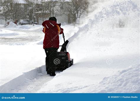 Snow blowing stock image. Image of neighbor, blow, weather - 3558597