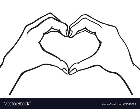 Two hands making heart sign love romantic Vector Image | Hands making a heart, Heart tattoo ...