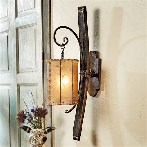 Tequila Barrel Wall Lamp with Rawhide Shade | Lone Star Western Decor