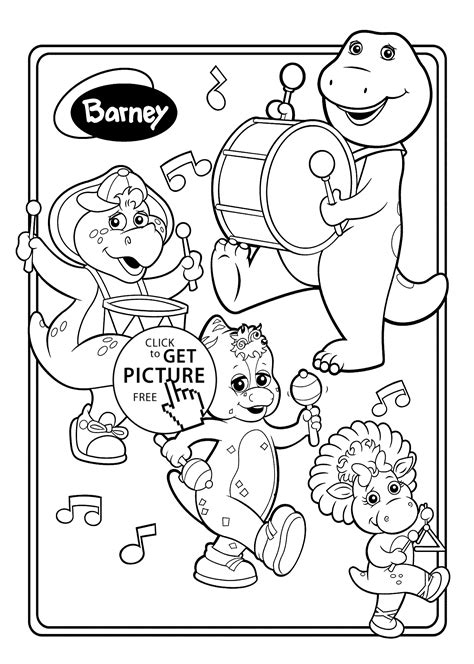 Barney And Friends Musicians Coloring Pages For Kids, Printable ...