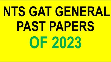 NTS GAT General Past papers of 2023| GAT General Past papers 2023 ...