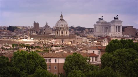 Rome Panorama Panning Timelapse Showing The Skyline Of Rome, Italy ...