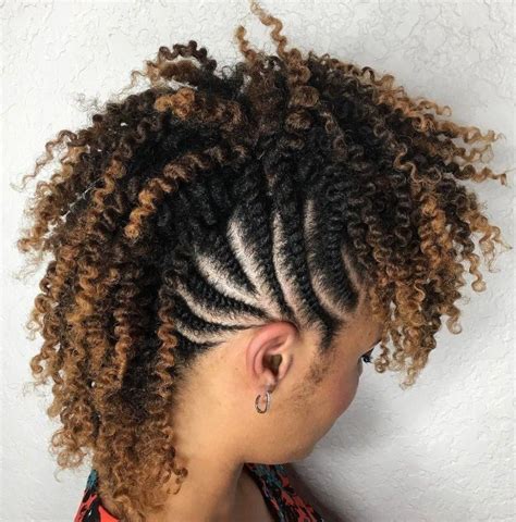 African American Curly Braided Mohawk #Naturalhairstyles | Hair styles ...