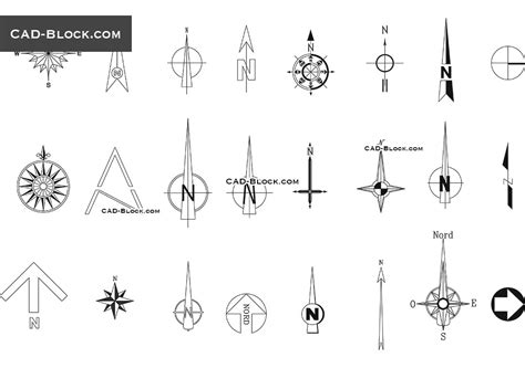 North Symbol CAD block, vector DWG drawings in AutoCAD